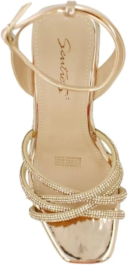 | CLARISSE Women's Rhinestone-Strap Espadrille Wedge Sandals - Glamorous and Comfortable Summer Footwear