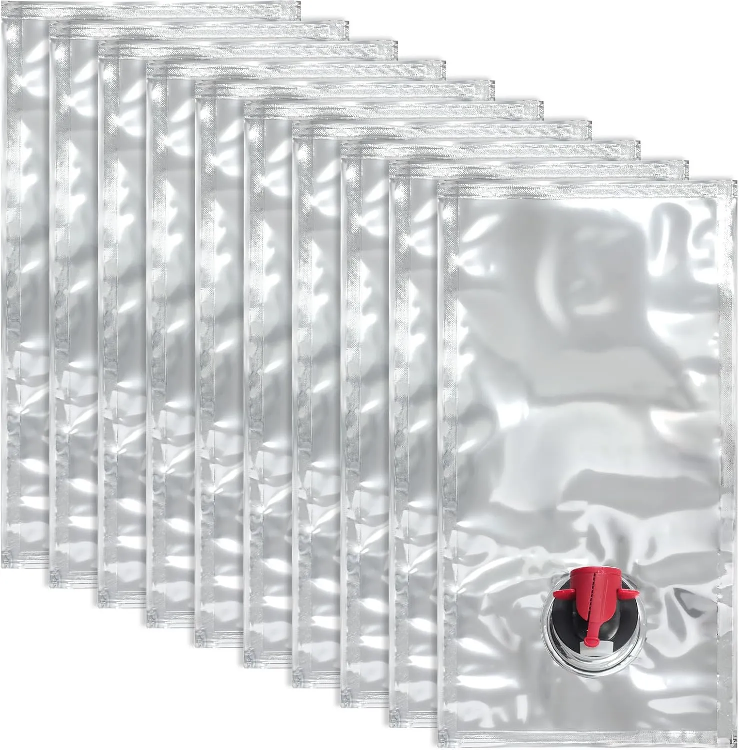 10 Pack Wine Purse Refill Bags, BIB Bag in Box, Refill Bladder Bags for Alcohol, Wine Replacement Wine Pouch with Spout for Wine Cools, Purse, Holders, Carriers (1 L)
