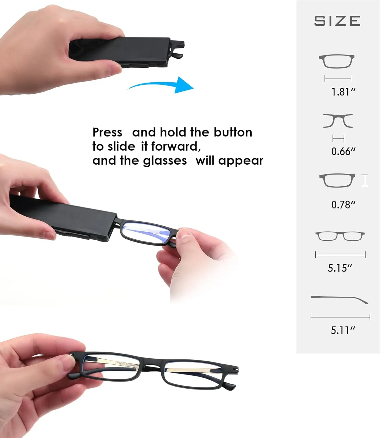 3 Pack Ultra thin Lightweight Folding Reading Glasses Women Men TR90 Blue Light Blocking Anti UV/Eyestrain Foldable Compact Computer Readers Portable Unique Stretchable Slim Flat case Gunmetal  1.0
