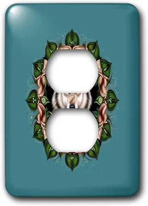 3dRose A Timber Wolf Surrounded By Ladys Slipper Minnesota... - Light Switch Covers (lsp-383474-6)