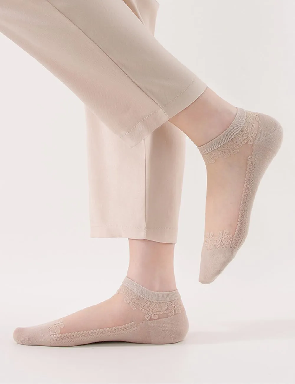 4-6 Pairs Lace Fishnet Socks - Ultra Thin, Elastic, Short Mesh, Sheer for Women