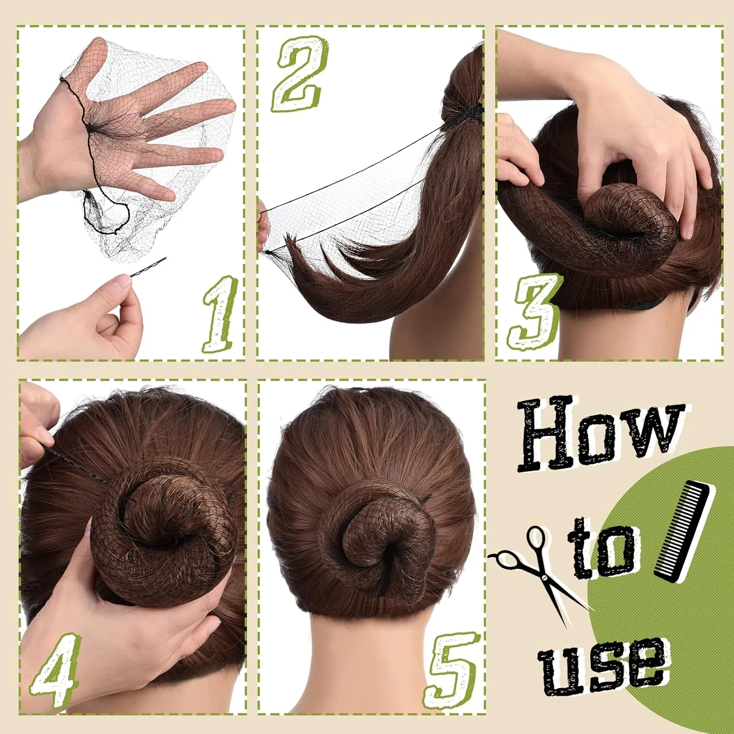 400 Pcs Hair Nets for Women Hair Nets for Food Service Invisible Elastic Edge Mesh 20 Inches Ballet Dance(Black)