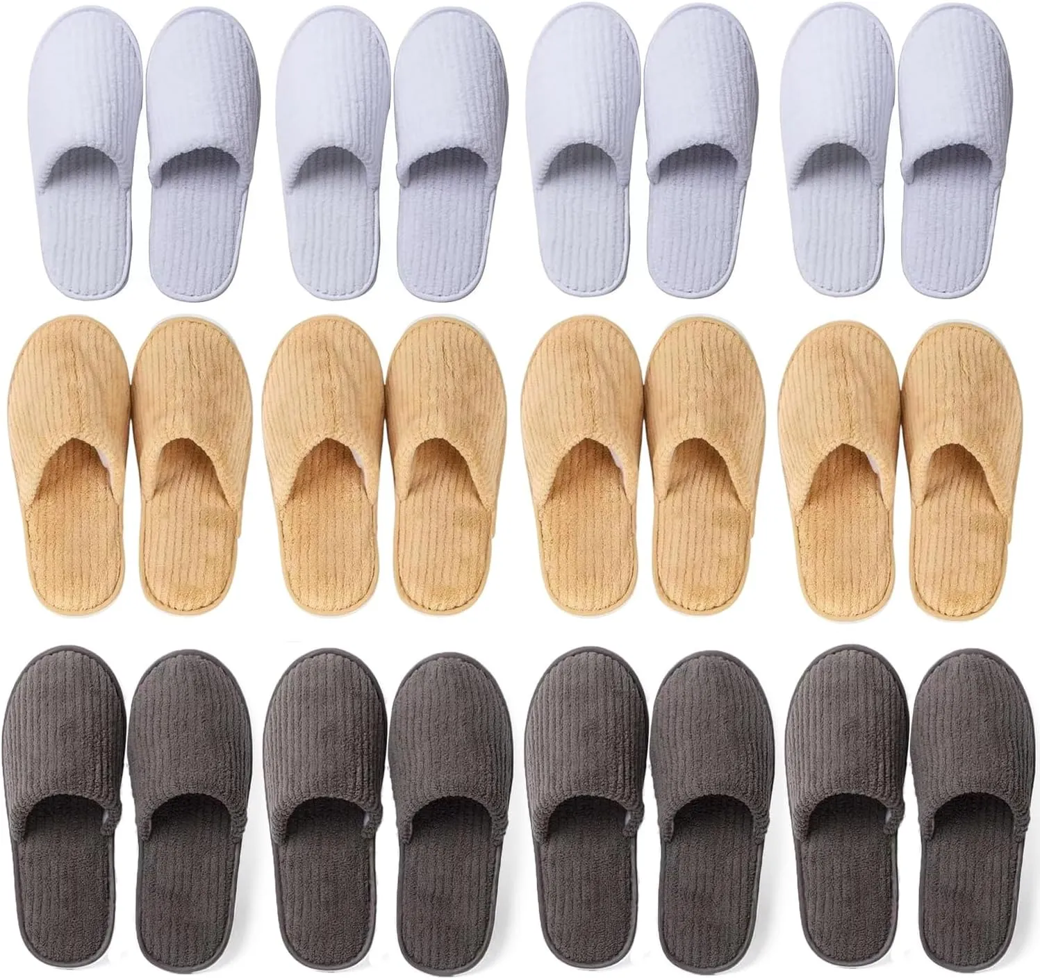 6/10/12 pairs of disposable slippers, hotels, guesthouses, beauty SPA clubs, bridesmaid sl for weddings, outdoor camping, easy-to-carry for home guests, Provide plus size options