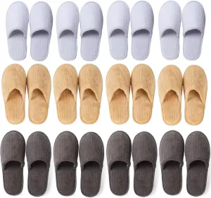 6/10/12 pairs of disposable slippers, hotels, guesthouses, beauty SPA clubs, bridesmaid sl for weddings, outdoor camping, easy-to-carry for home guests, Provide plus size options