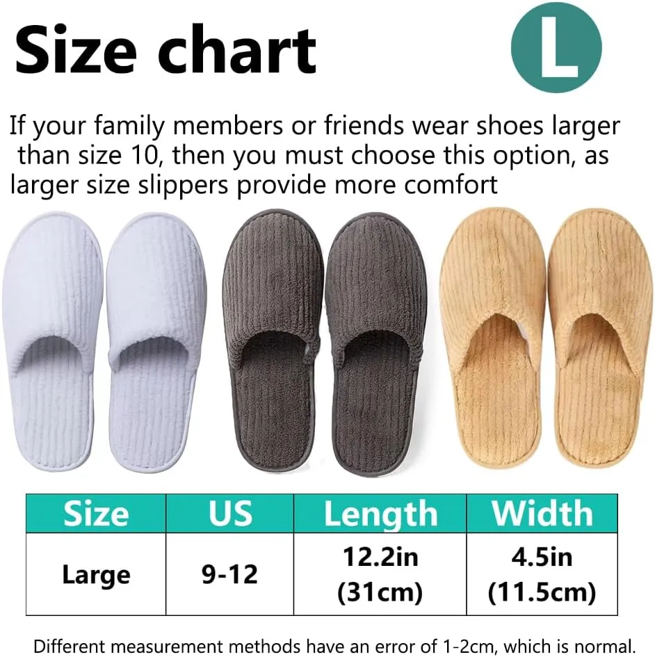 6/10/12 pairs of disposable slippers, hotels, guesthouses, beauty SPA clubs, bridesmaid sl for weddings, outdoor camping, easy-to-carry for home guests, Provide plus size options
