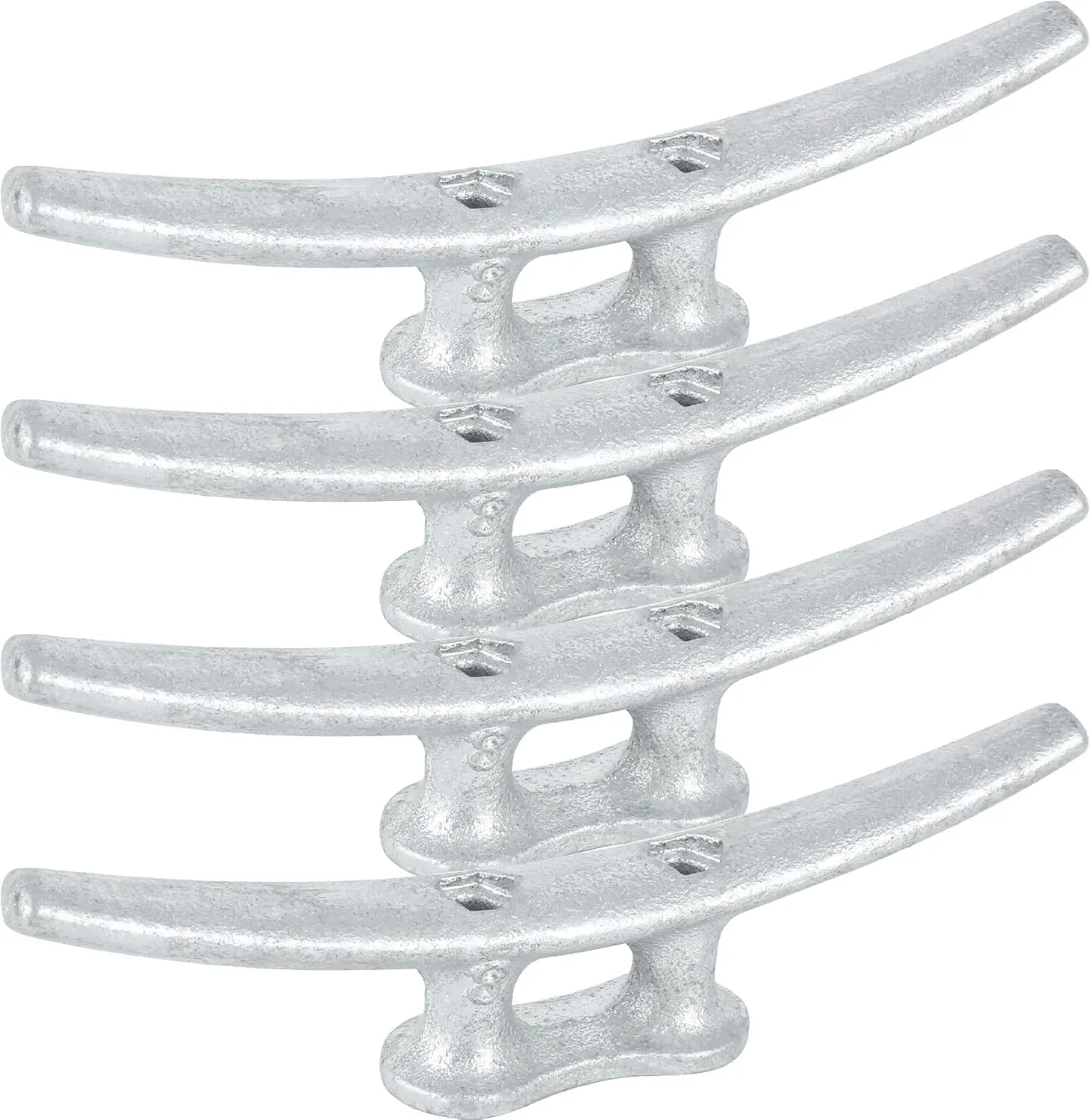 8 Inch Boat Cleats,Hot Dip Galvanized Cast Iron Dock Cleats,Electrophoretic Coated Black Boat Dock Cleats,Rope Cleatsfor Deck Nautical Decor,Piers for Tying up Boats,Hardware Not Included(2/4/6Pack)