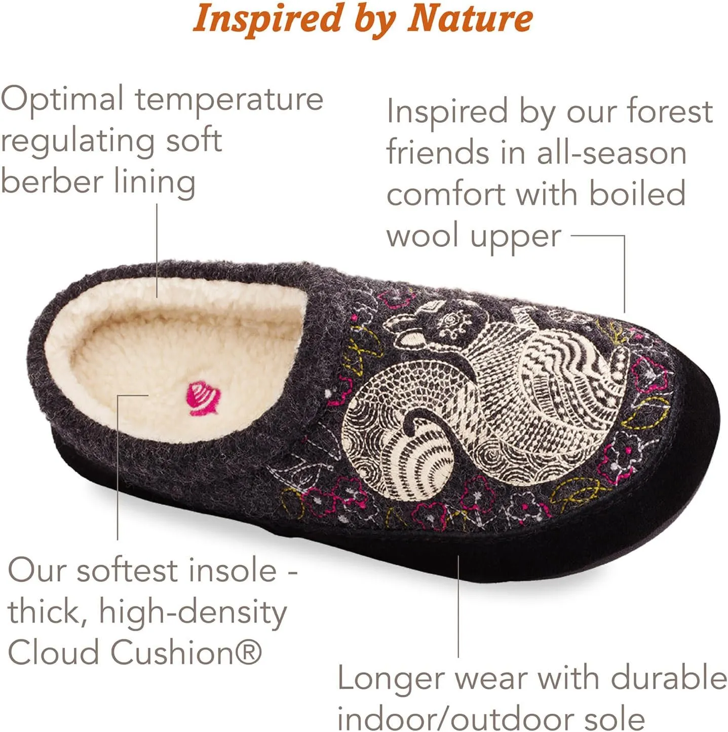 Acorn Womens Slipper with Berber Lining, Suede Siding and Durable Non-Slip Indoor/Outdoor Sole