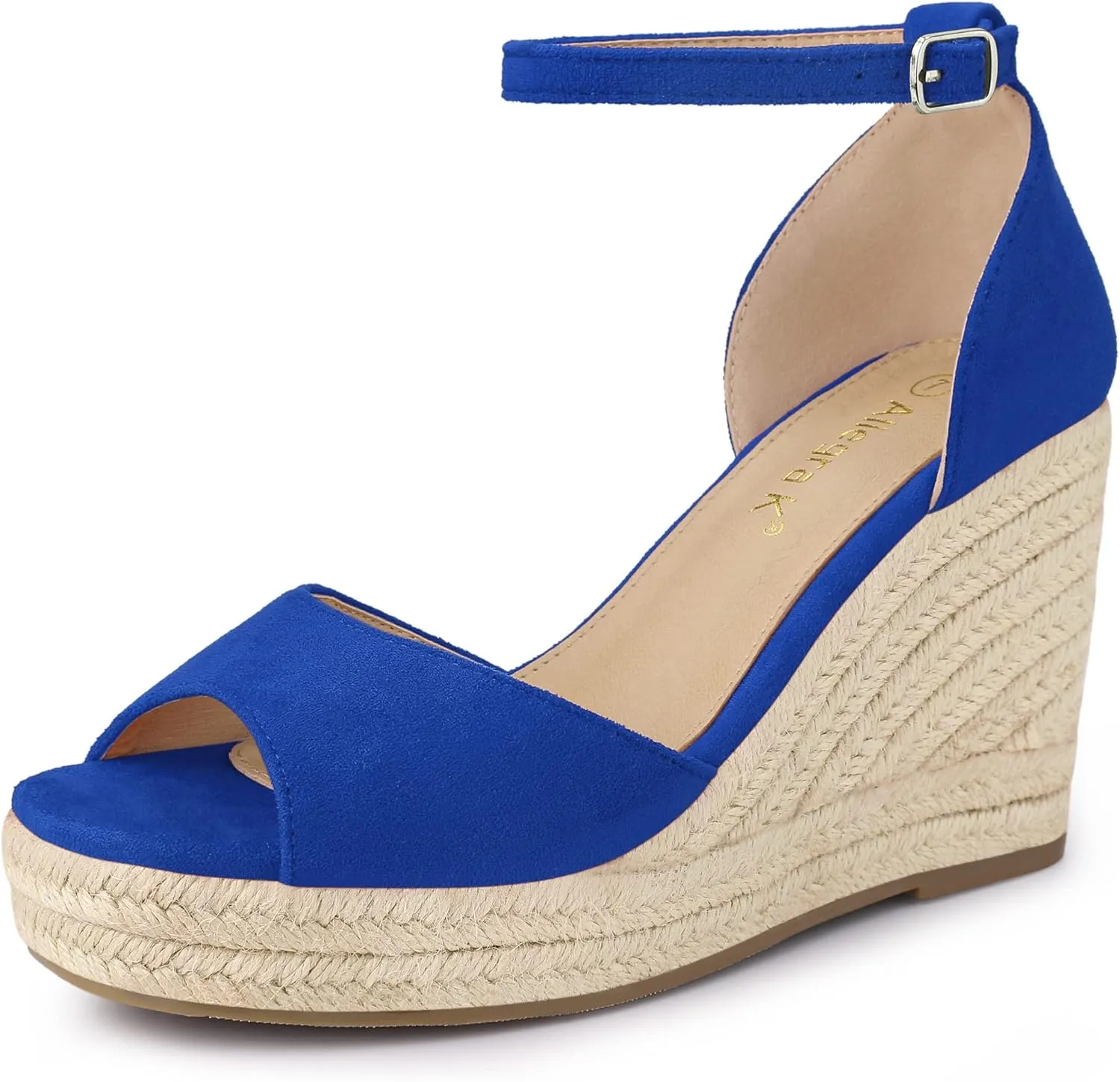 Allegra K Women's Espadrille Platform Ankle Strap Wedge Heel Sandals