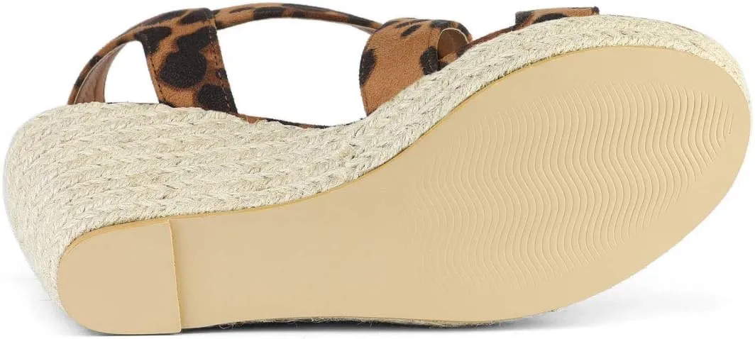 Allegra K Women's Espadrilles Platform Slingback Wedges Sandals