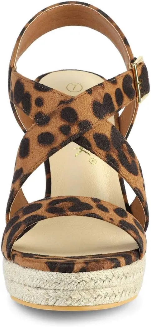Allegra K Women's Espadrilles Platform Slingback Wedges Sandals