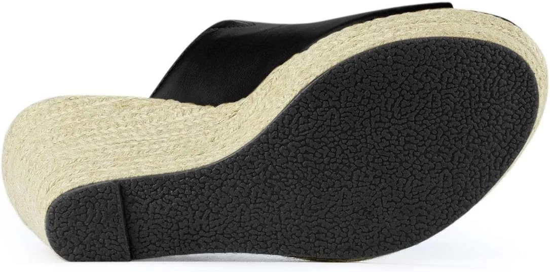 Allegra K Women's Slip on Platform Sandals Espadrilles Wedges Slides Mules