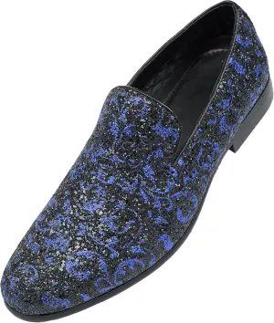 Amali Men's Paisley Metallic Erin Driving Smoking Slip On Loafer Dress Shoe