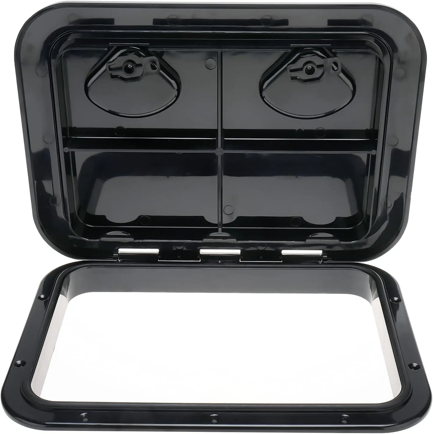 Amarine Made Marine Deck Hatch Boat Deck Hatch Access Hatch and Lid Marine Hatch for Boat 12-3/8" X 17-1/4" - White - 315mmx440mm (Black)