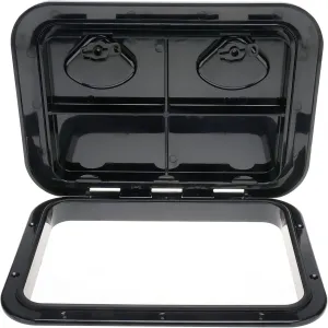 Amarine Made Marine Deck Hatch Boat Deck Hatch Access Hatch and Lid Marine Hatch for Boat 12-3/8" X 17-1/4" - White - 315mmx440mm (Black)