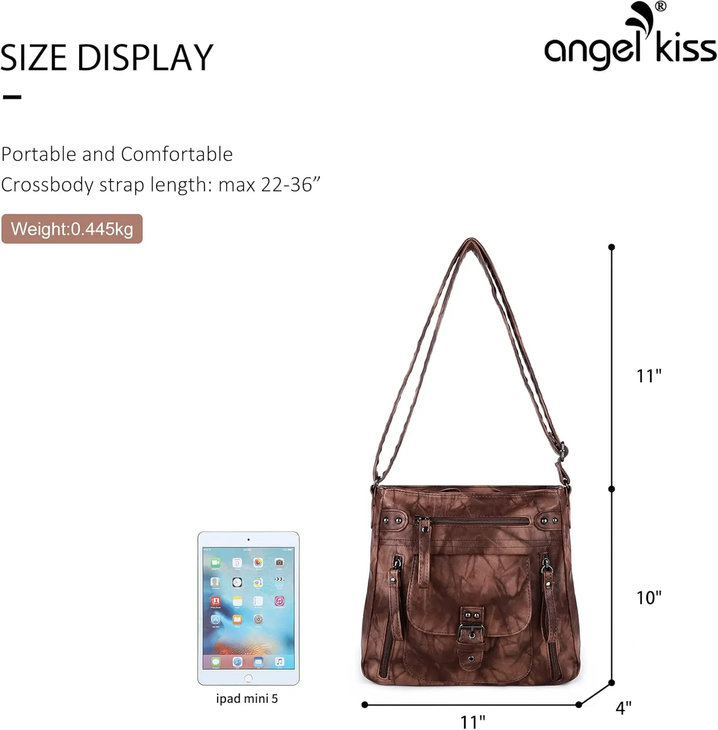 Angel Kiss Crossbody Bags Shoulder Bags and Handbags for Women Multi Pocket Daily Soft Hobo Purses Medium Size