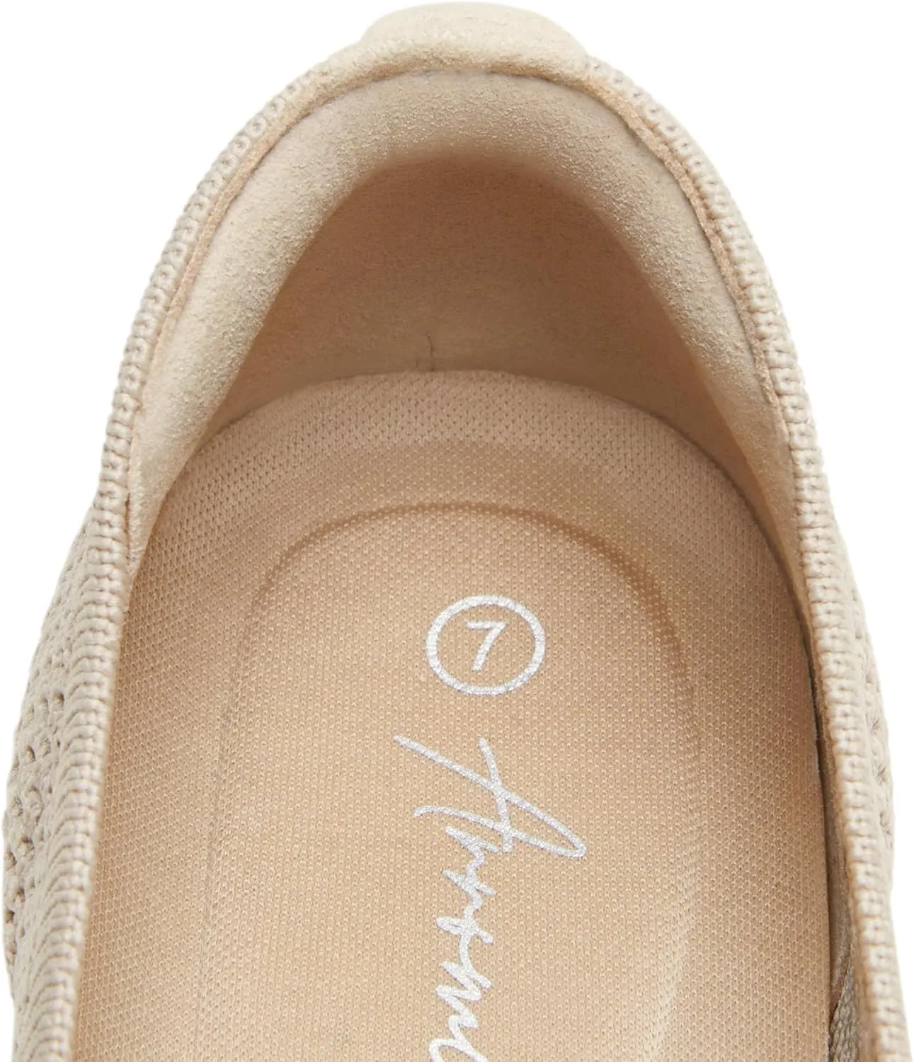 Arromic Flats Shoes for Women, Washable Round Toe Knit Ballet Flats Shoes with Comfortable Heel Cushions, Soft Slip on Dressy Shoes for Business Casual, Office, Work, Wedding