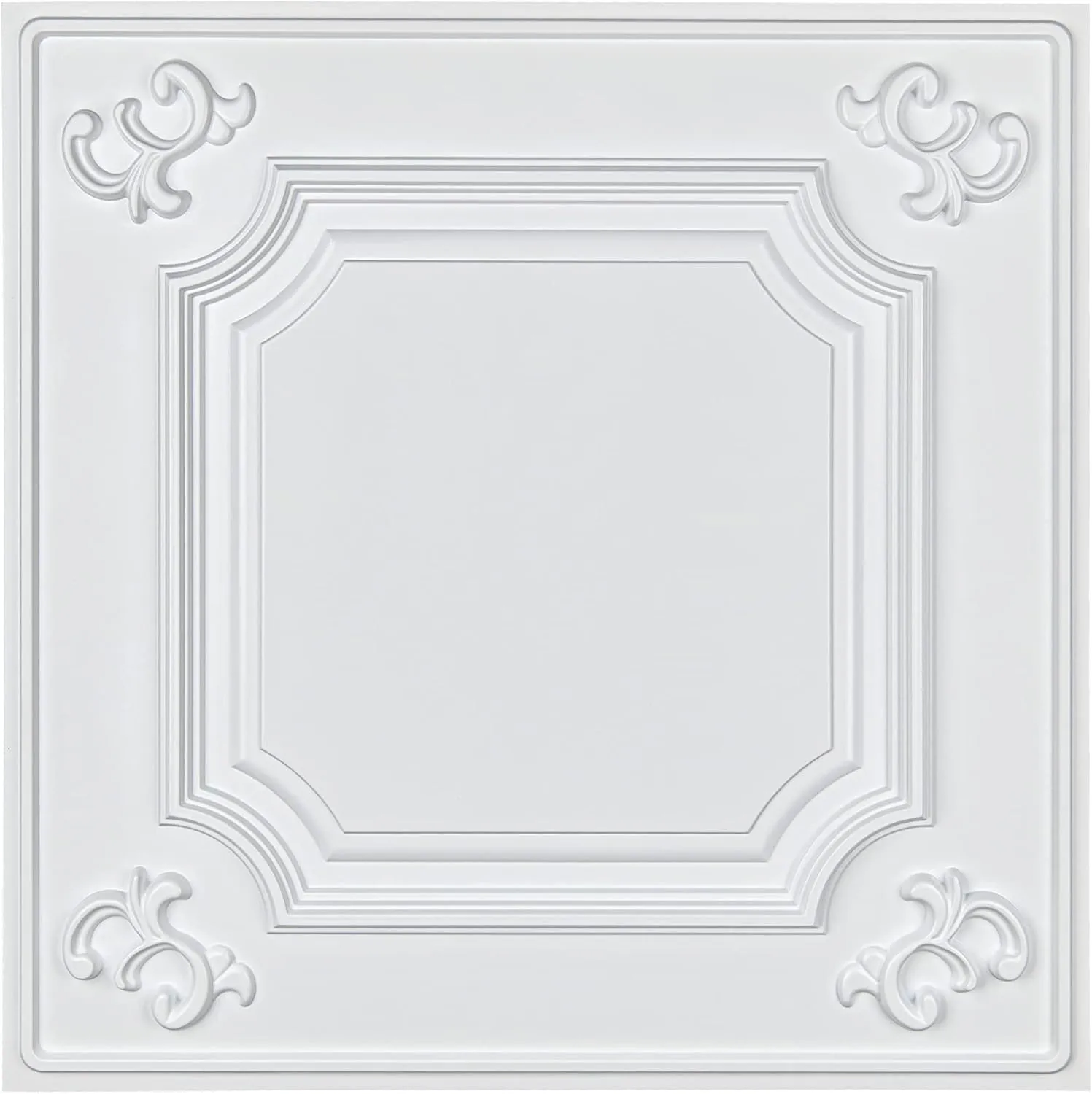 Art3d Drop Ceiling Tiles 24x24 in White (12-Pack, 48 Sq.ft), Wainscoting Panels Glue Up 2x2