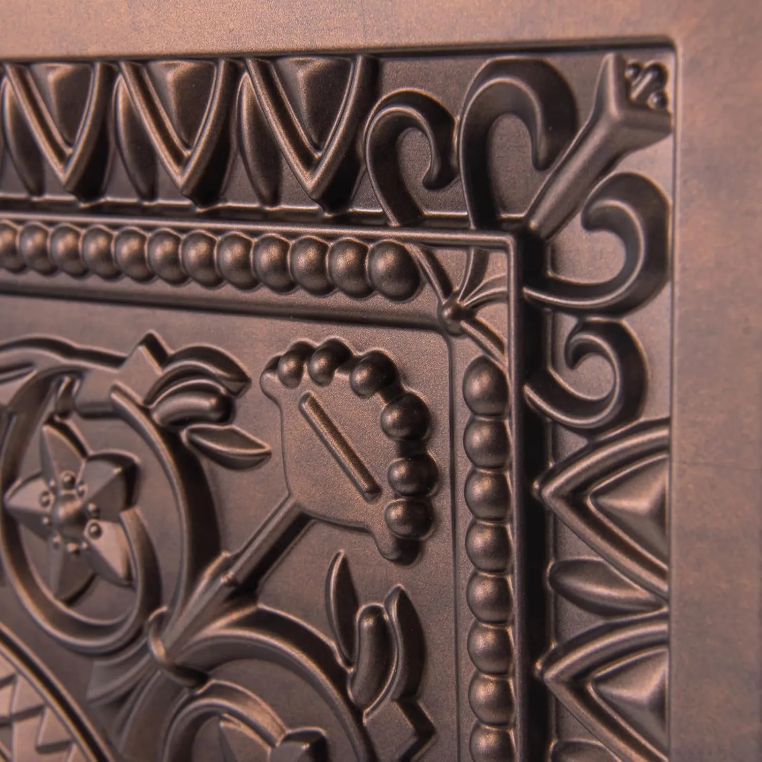 Art3d Drop Ceiling Tiles, Glue up Ceiling Tiles, 2'x2' Plastic Sheet in Antique Copper (12-Pack, 48 Sq.ft)