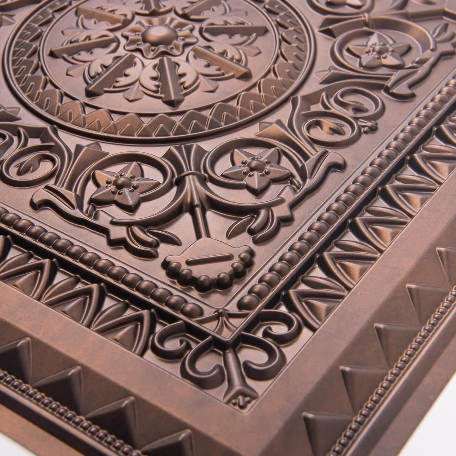 Art3d Drop Ceiling Tiles, Glue up Ceiling Tiles, 2'x2' Plastic Sheet in Antique Copper (12-Pack, 48 Sq.ft)