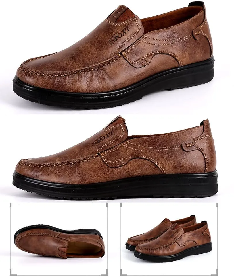 Asifn Men Casual Driving Shoes Leather Penny Loafers Slip Ons Outdoor Boat Walking Comfortable Walking Flats Breathable