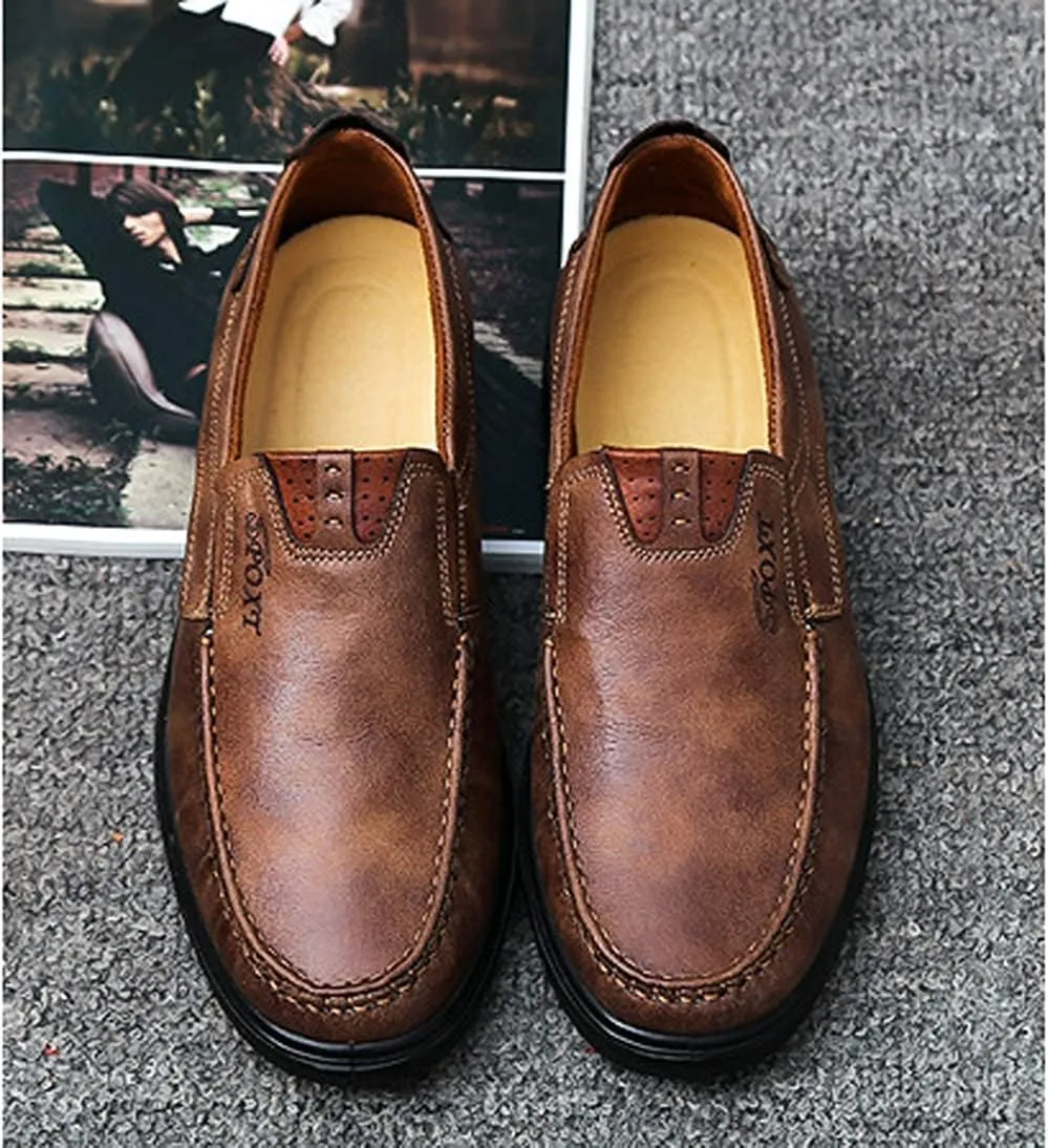 Asifn Men Casual Driving Shoes Leather Penny Loafers Slip Ons Outdoor Boat Walking Comfortable Walking Flats Breathable