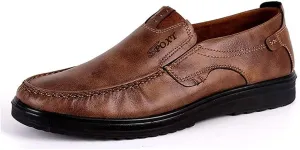 Asifn Men Casual Driving Shoes Leather Penny Loafers Slip Ons Outdoor Boat Walking Comfortable Walking Flats Breathable
