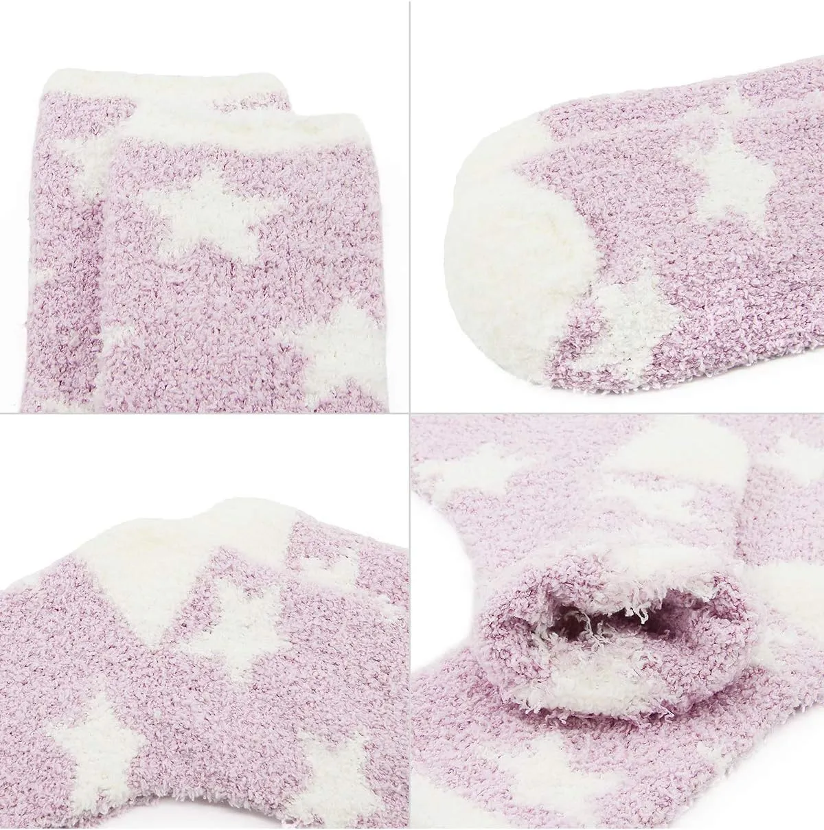 Azue Fuzzy Warm Slipper Socks Women Super Soft Microfiber Cozy Sleeping Socks 6 or 5 Pairs