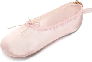 Ballet Slipper Pouch for Competition Gifts, Trip Portable Ballet Dance Shoe Makeup Bag, Dancer Lover Ballerina Slipper Pouch Bag with Butterfly Knot, Stand up Pencil Case for Little Girls(Pink)