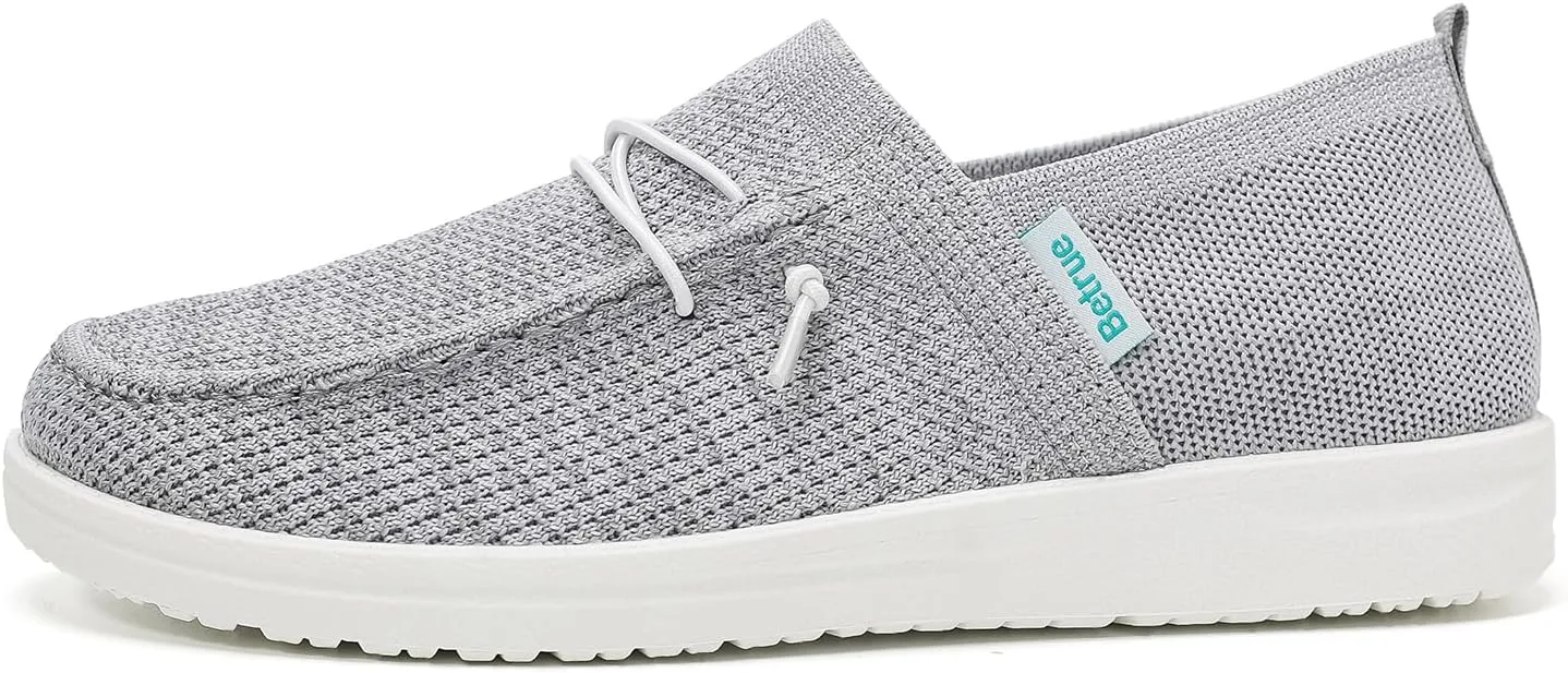 Betrue Lightweight Boat Shoes for Women, Womens Casual Loafers, Womens Slip On Deck Shoes, Breathable Canvas Walking Shoes for Women