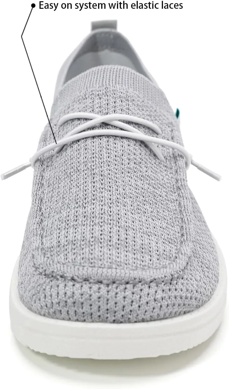 Betrue Lightweight Boat Shoes for Women, Womens Casual Loafers, Womens Slip On Deck Shoes, Breathable Canvas Walking Shoes for Women