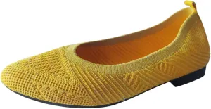 Black Flats for Women Women's Flats Flying Knitting Shoes New Shallow Flat Shoes Small Square Head Knitting Shoes Soft Sole