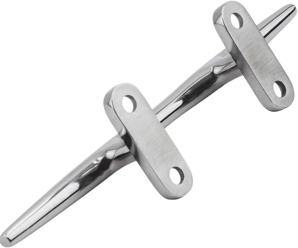 Boat Cleat 4 inch 5 inch 6 inch 8 inch 10 inch Open Base 316 Stainless Steel Dock Cleat Marine Grade Rope Cleat with Fasteners for Kayaks, Nautical Decor