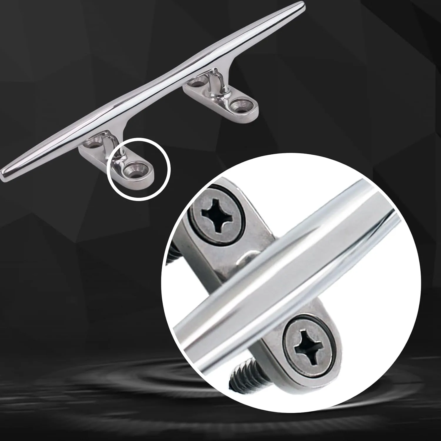 Boat Cleat 4 inch 5 inch 6 inch 8 inch 10 inch Open Base 316 Stainless Steel Dock Cleat Marine Grade Rope Cleat with Fasteners for Kayaks, Nautical Decor
