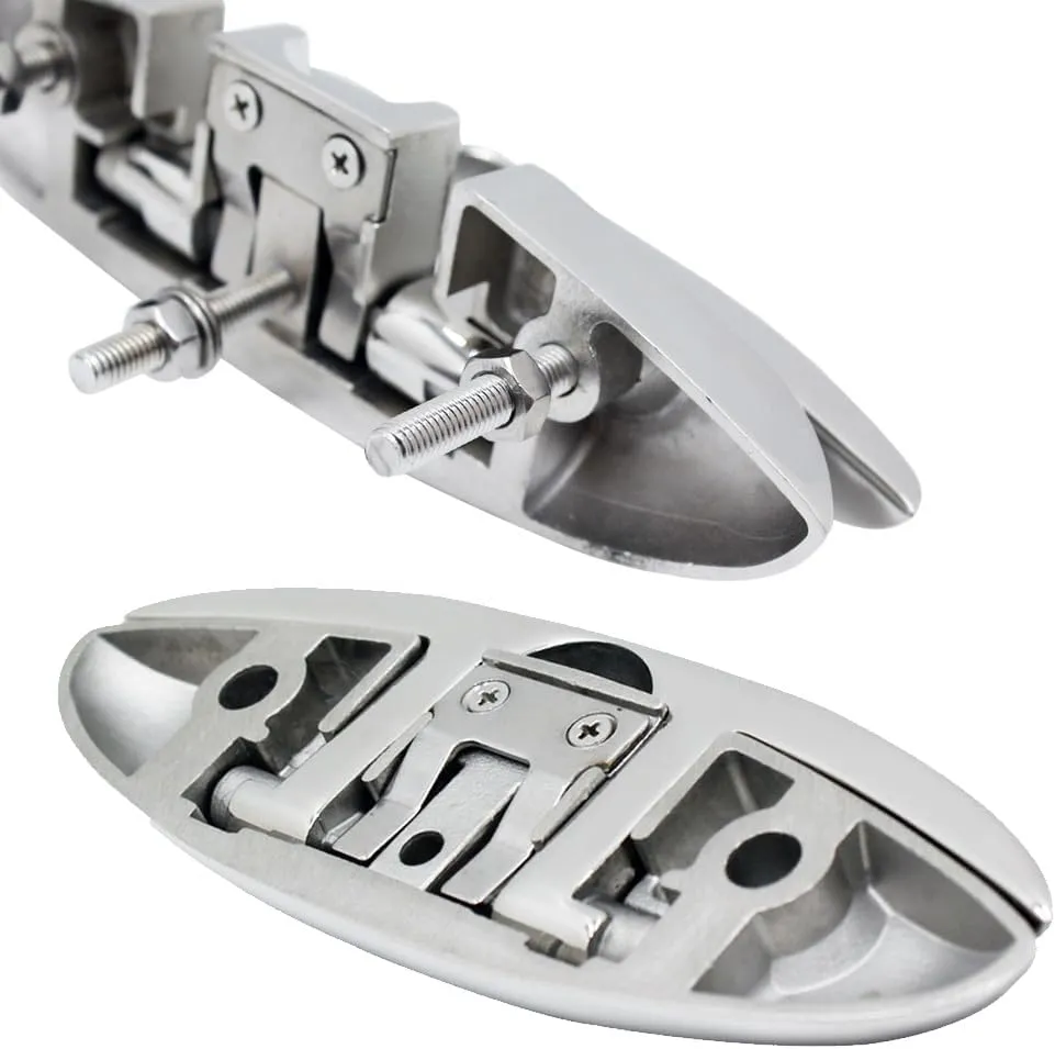 Boat Cleat 5" 6" 8 inch 316 Stainless Steel Folding Cleats Marine Grade Rope Cleat Flip Up Dock Cleat for Boat Kayak and Decoration with Fastener