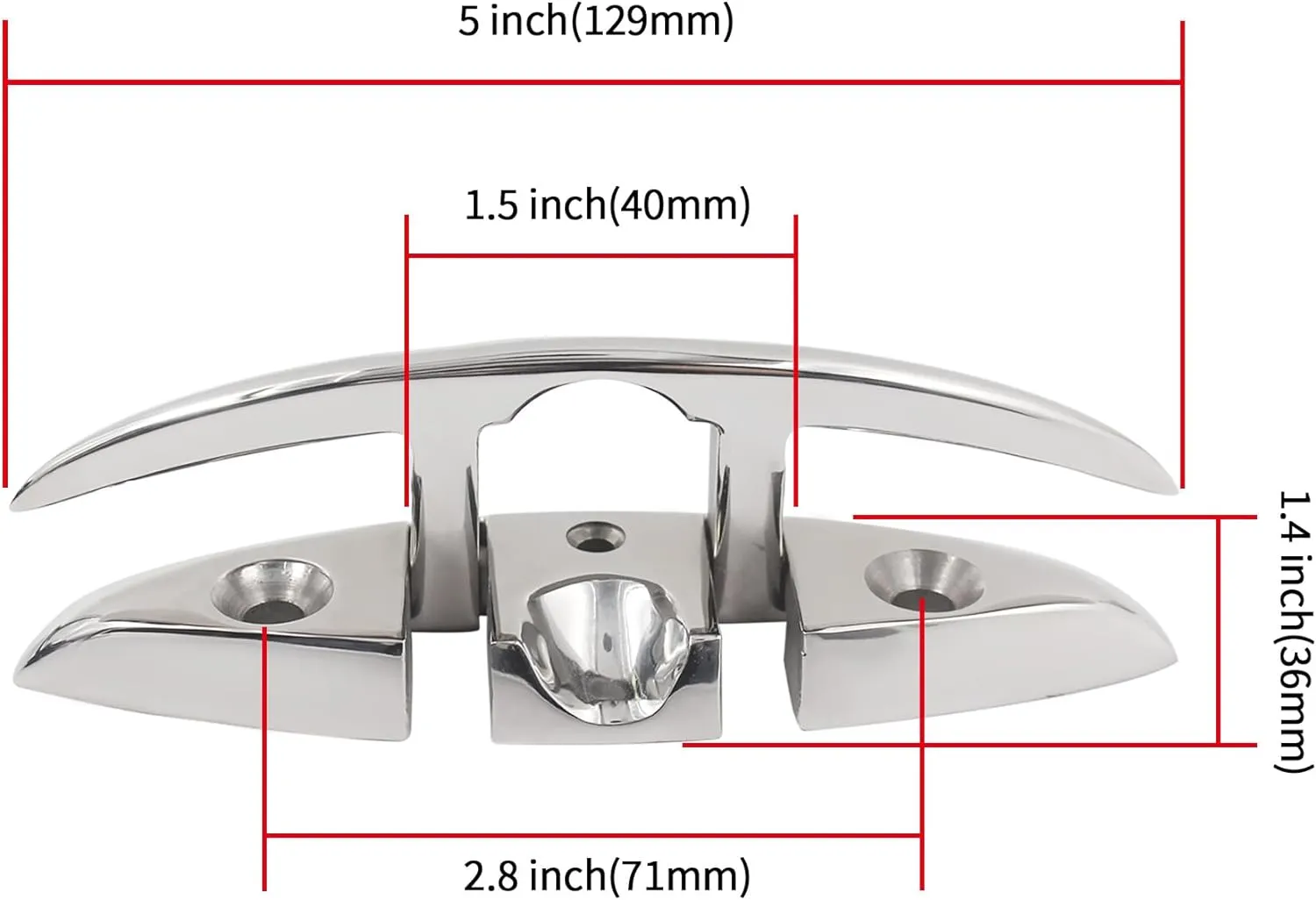 Boat Cleat 5" 6" 8 inch 316 Stainless Steel Folding Cleats Marine Grade Rope Cleat Flip Up Dock Cleat for Boat Kayak and Decoration with Fastener