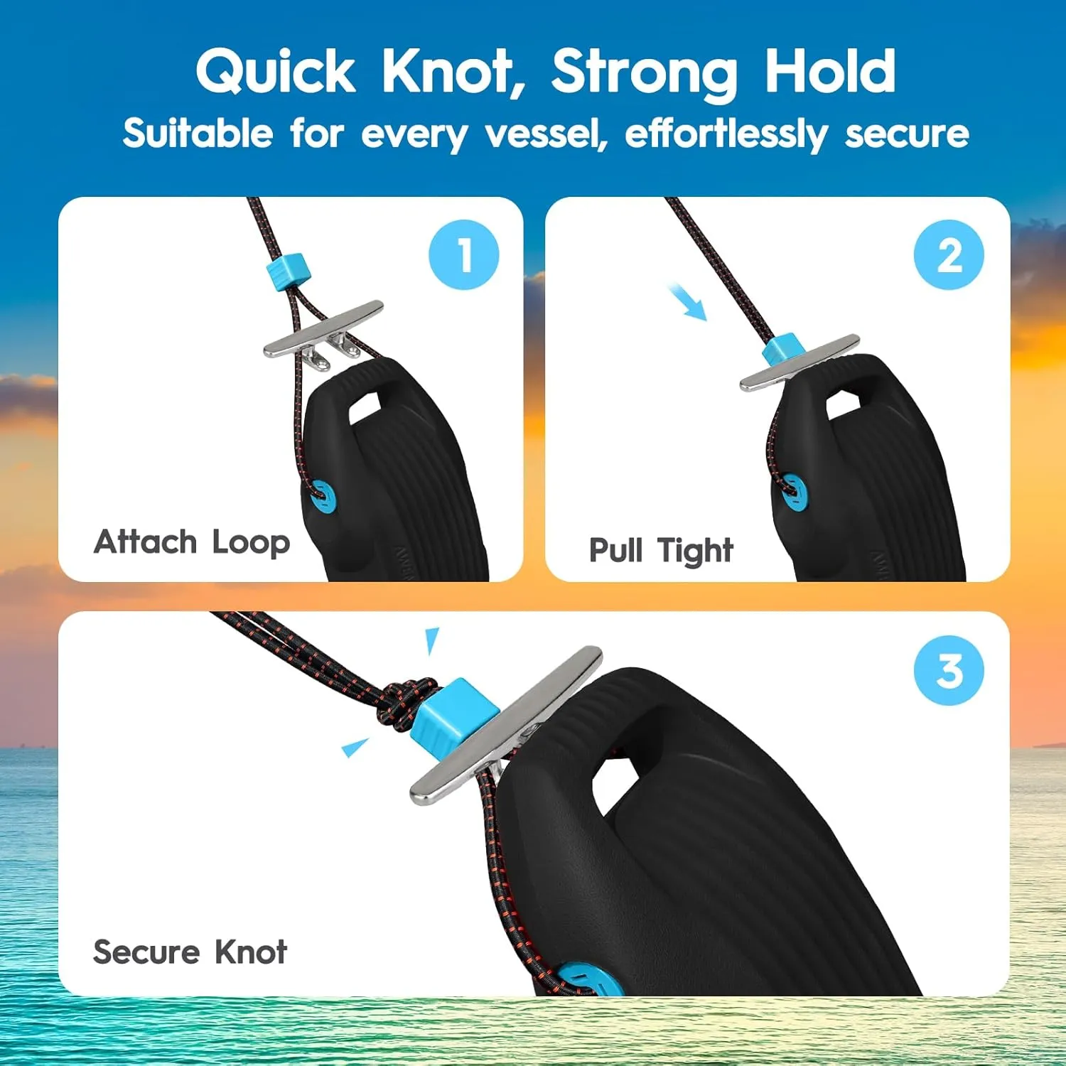 Boat Fenders Easy to Install Bumper for Docking Ideal Fender for Pontoon, Bass, Jet Ski and Fishing Boats