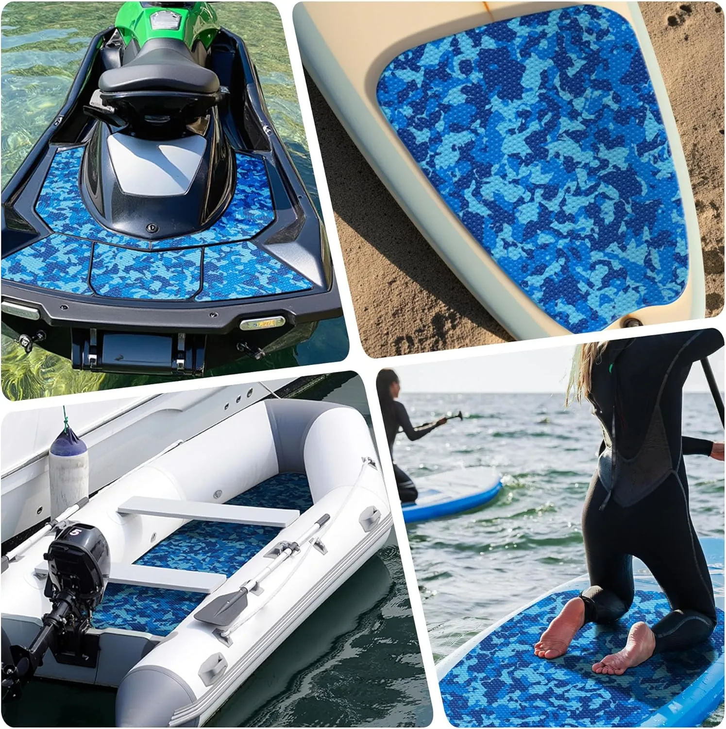 Boat Flooring 102"X 45/35/12" EVA Foam Boat Decking Flooring Non-Slip Camouflage Marine Flooring Mat With 3M Backing Adhesive Deck Boat Floor Suitable For Yacht Fish Boat Jetski Kayak Surfboard