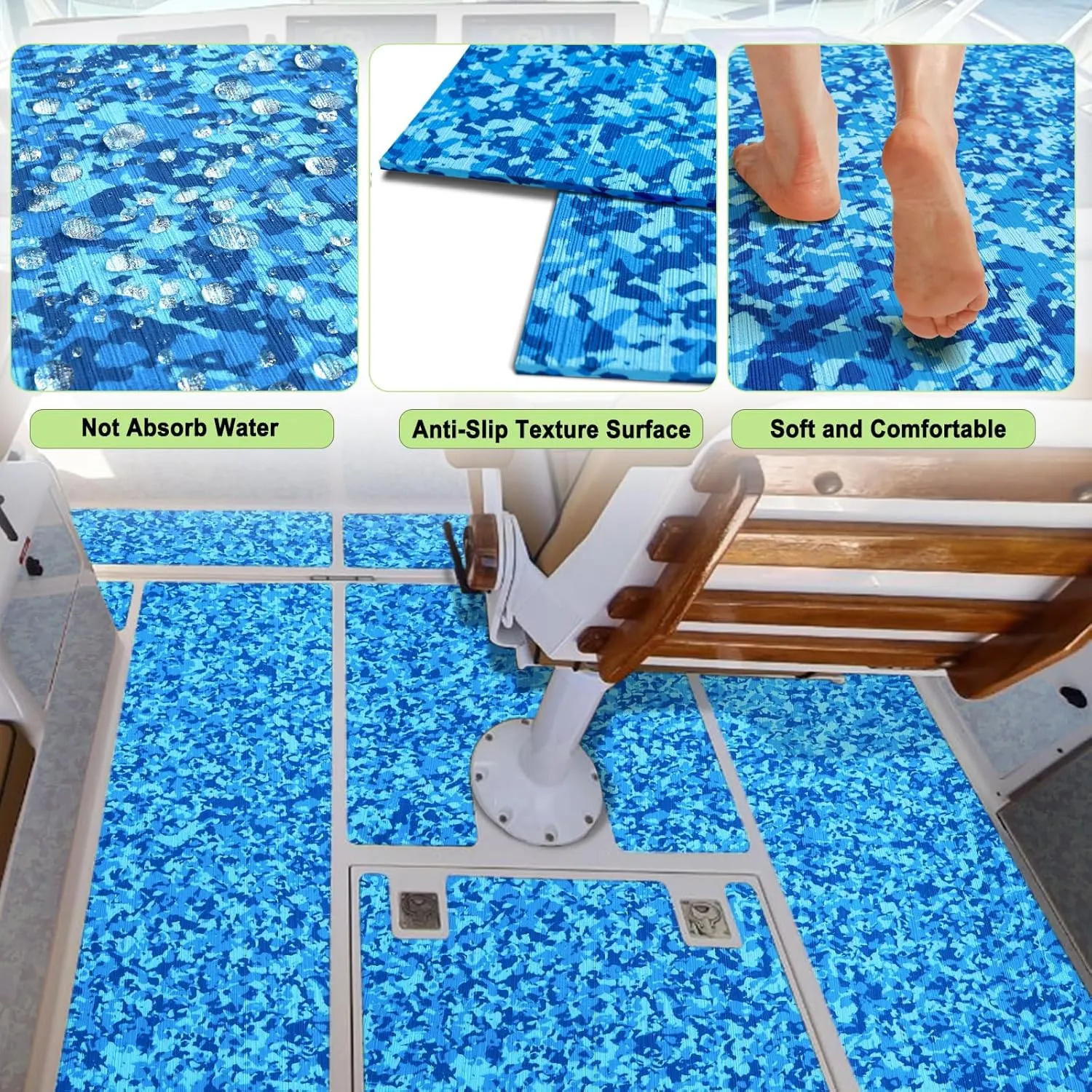 Boat Flooring EVA Foam Boat Decking Sheet Self Adhesive Marine Flooring Brushed Camo Marine Carpet for Boats Yacht Kayak Decking Cushioning Cooler Seating Helm Pad Swimming RV Golf Cart Non Slip Pad