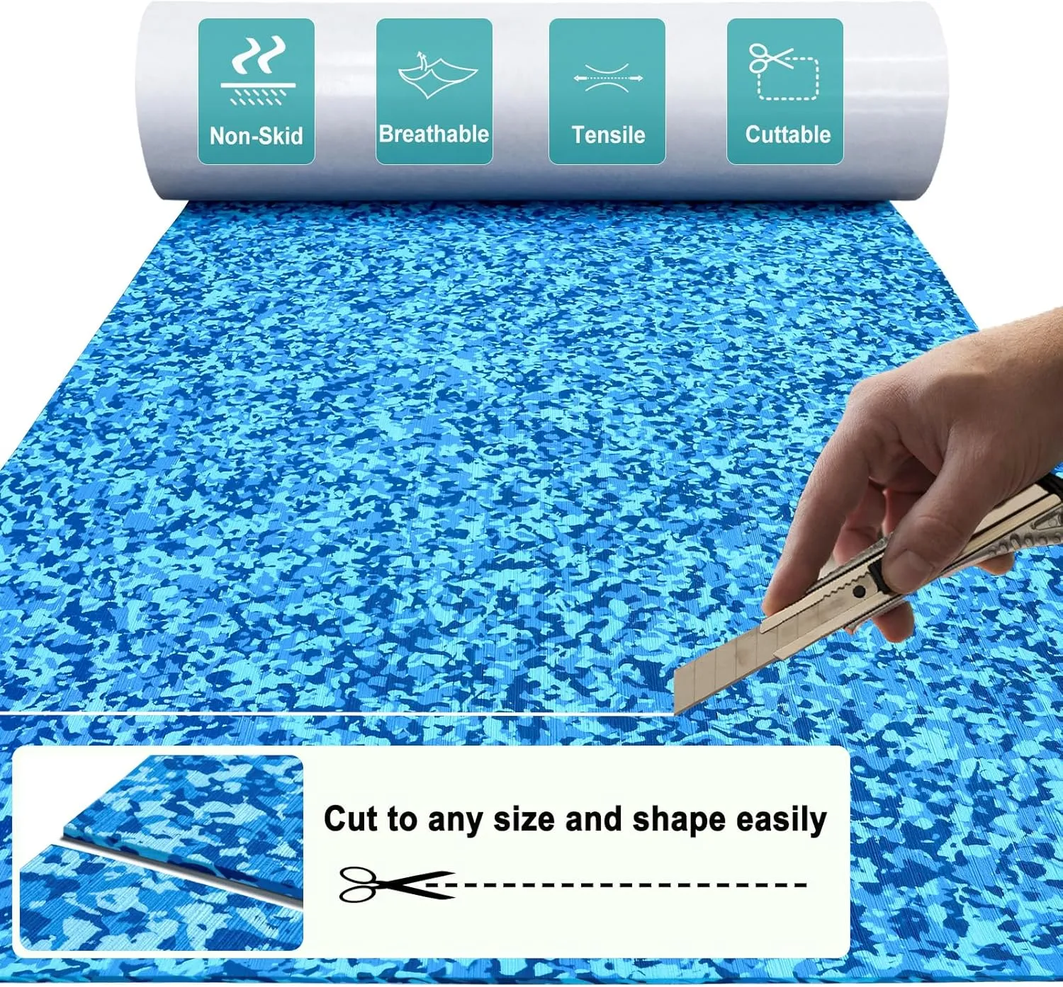Boat Flooring EVA Foam Boat Decking Sheet Self Adhesive Marine Flooring Brushed Camo Marine Carpet for Boats Yacht Kayak Decking Cushioning Cooler Seating Helm Pad Swimming RV Golf Cart Non Slip Pad