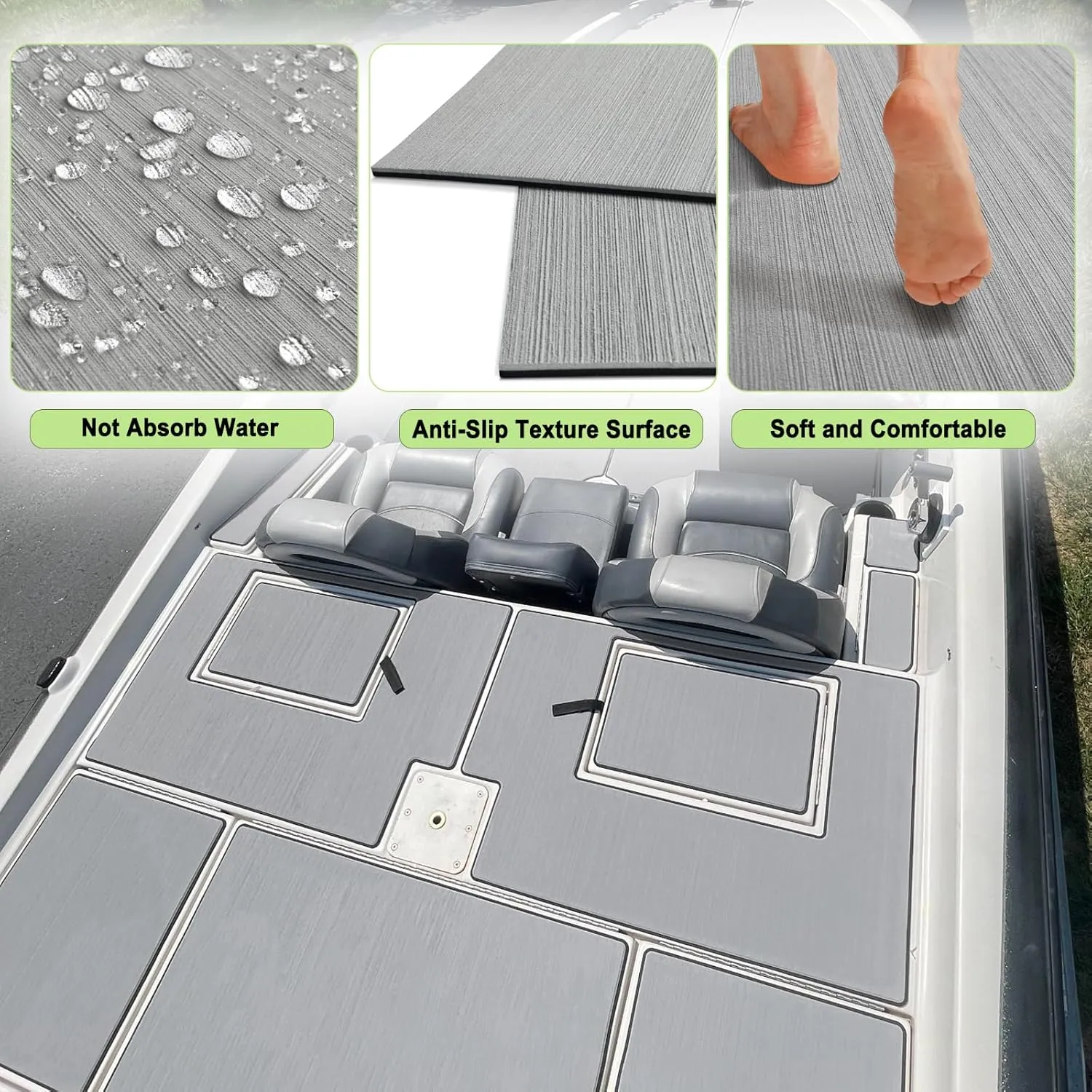 Boat Flooring EVA Foam Boat Decking Sheet Self Adhesive Marine Flooring Brushed Camo Marine Carpet for Boats Yacht Kayak Decking Cushioning Cooler Seating Helm Pad Swimming RV Golf Cart Non Slip Pad