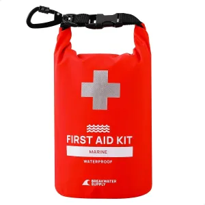 Breakwater Supply™ Waterproof First Aid Kit Dry Bag Bug Out Bag Preloaded with Emergency Survival Prepper Supplies for Boating, Camping, Fishing   Carabiner, Floating, Reflective, AFAK/IFAK Trauma Kit