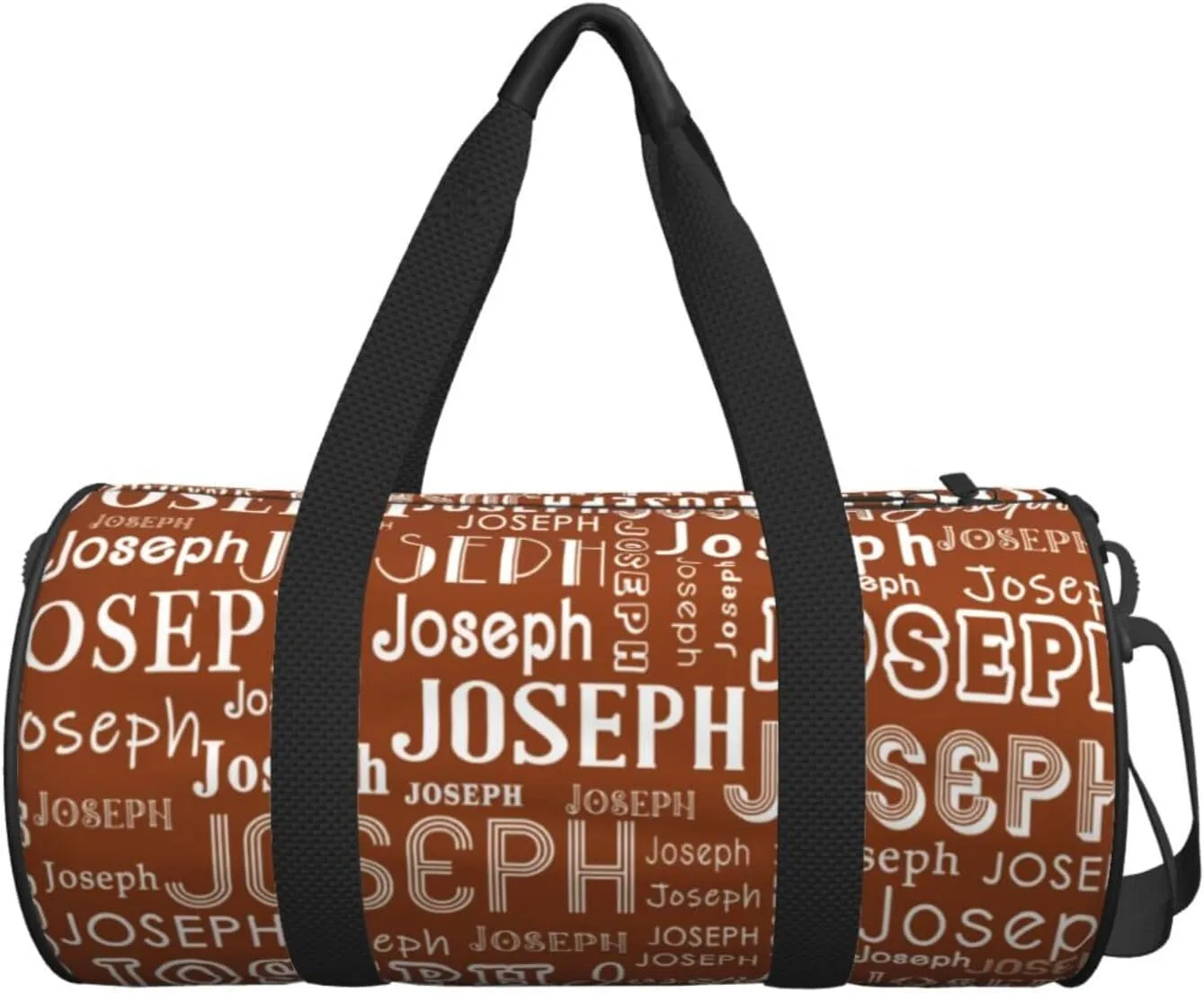 Brown Pattern Personalized Duffle Bag for Women Men Custom Sports Gym Dance Bag with Name Customize Cheer Bags for Travel Yoga Ballet Cheerleader Overnight Weekender Handbag