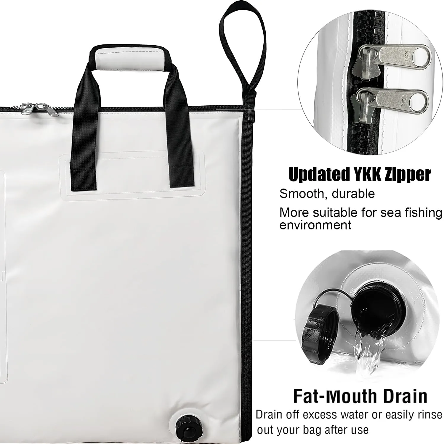 Buffalo Gear Insulated Fish Cooler 60in 71in 116in Large Kill Bag - Portable Waterproof, Keeps Ice-cold More Than 24 Hours