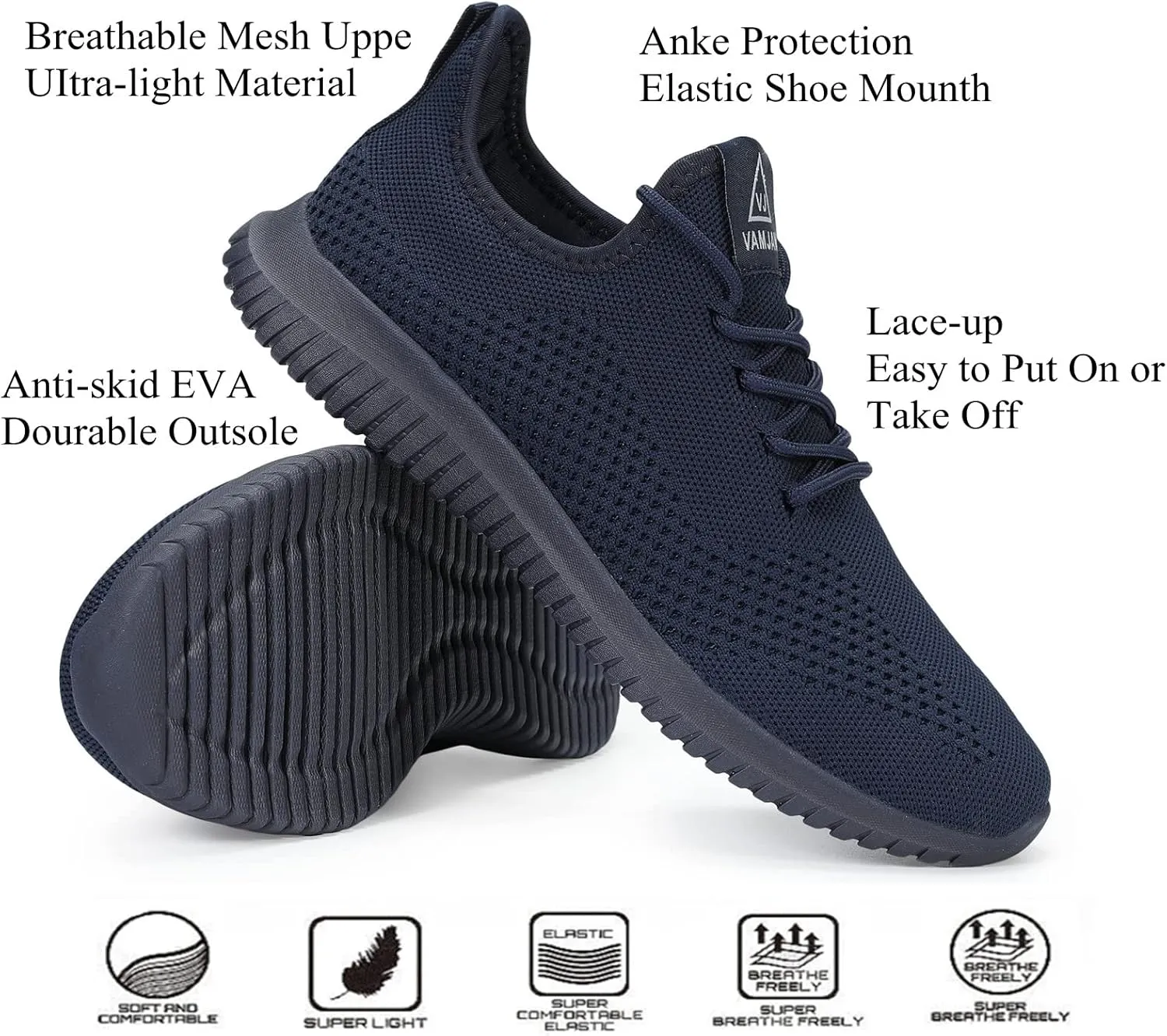 BXYJDJ Men's Running Shoes Walking Trainers Sneaker Athletic Gym Fitness Sport Shoes Lightweight Casual Working Jogging Outdoor Shoe