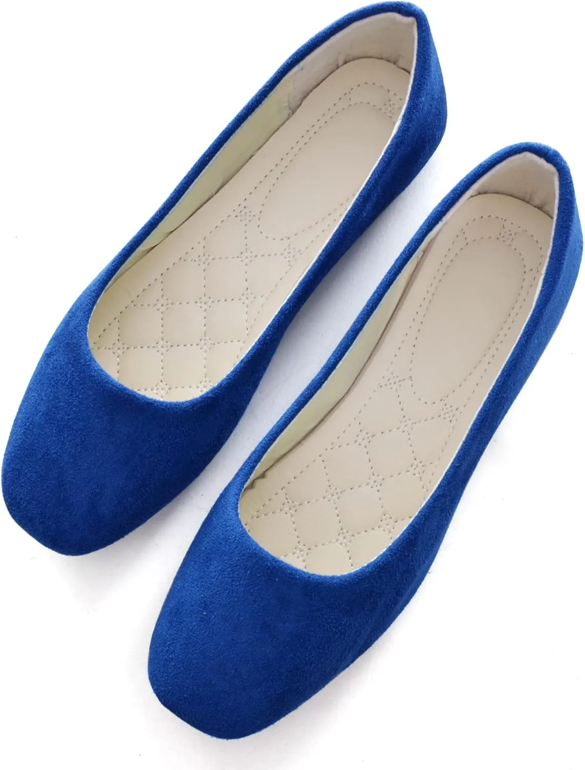 ChaiRong Zhou Women Square Toe Ballets Flats Comfort Slip On Walking Shoes for Driving