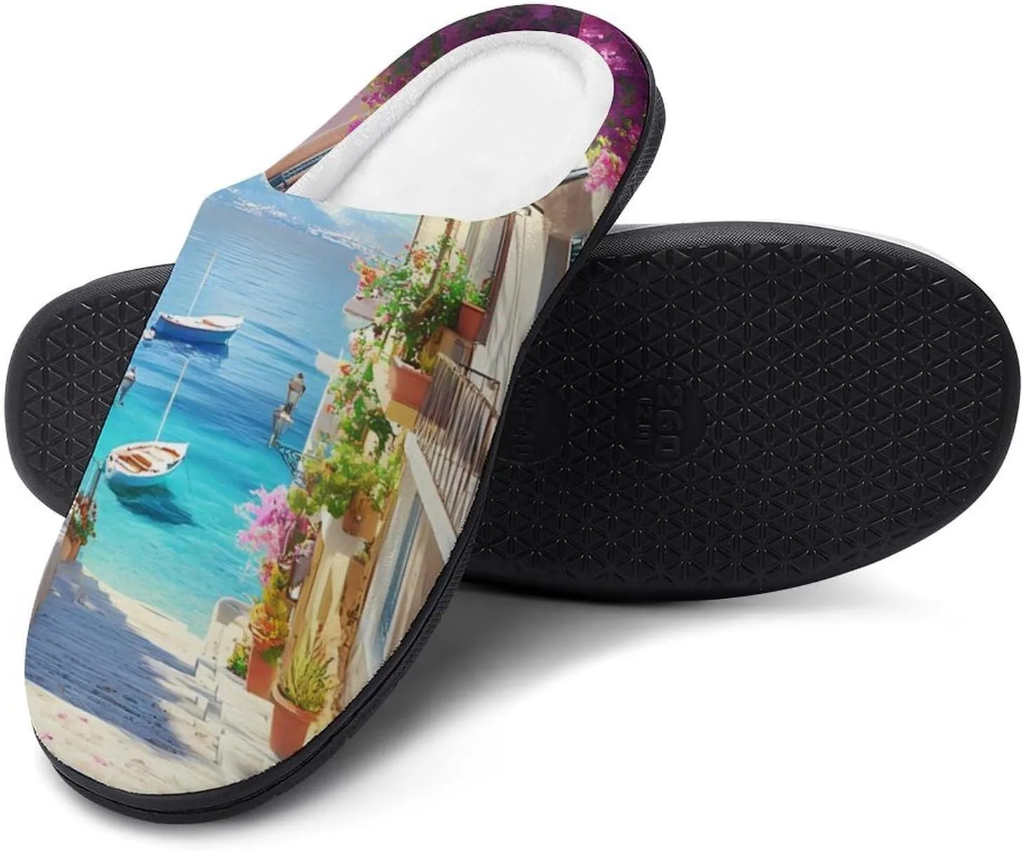 Cherry Blossoms Town Men's Slippers Winter House Shoes Bedroom Slipper Travel Hotel Slippers