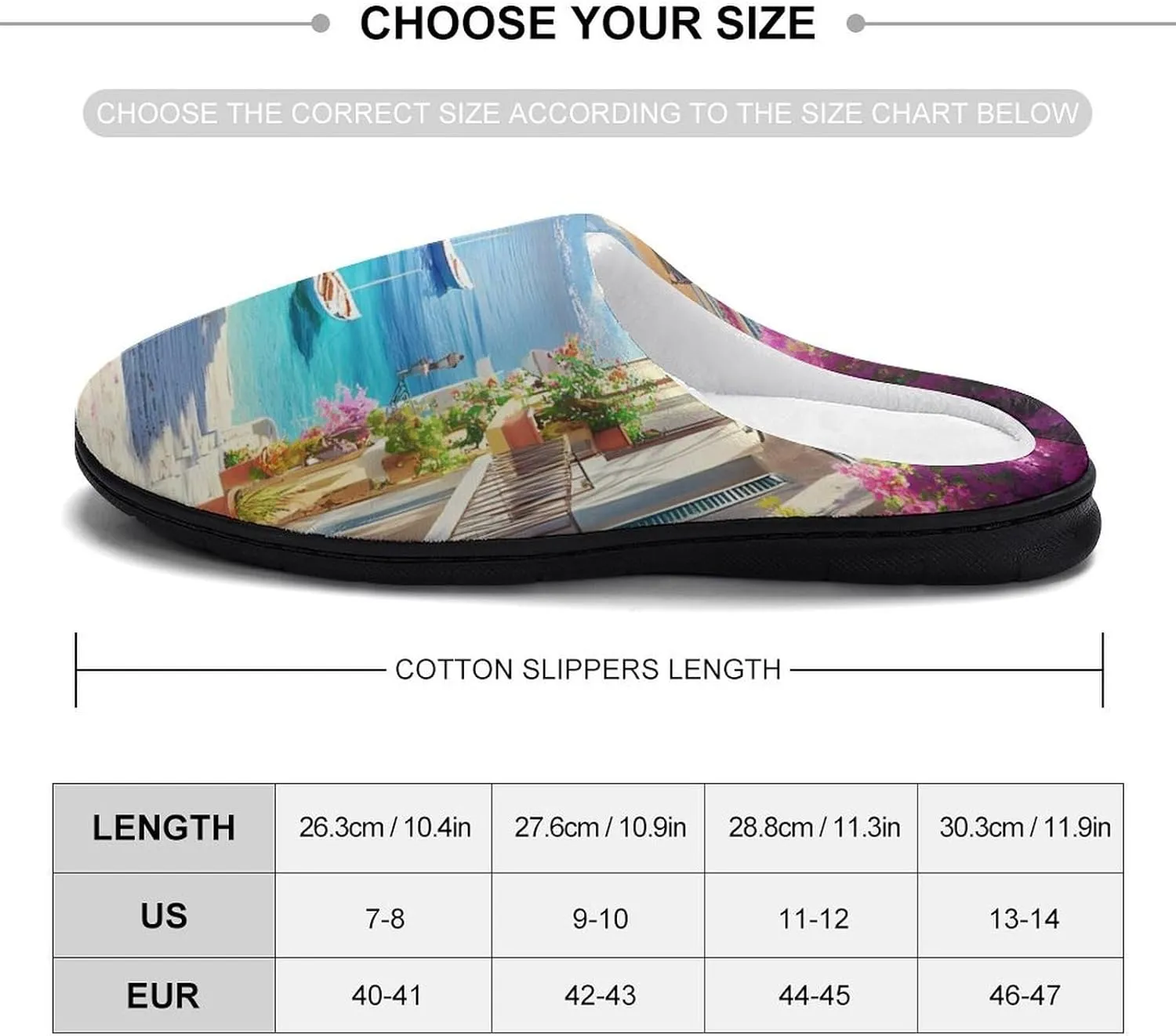 Cherry Blossoms Town Men's Slippers Winter House Shoes Bedroom Slipper Travel Hotel Slippers