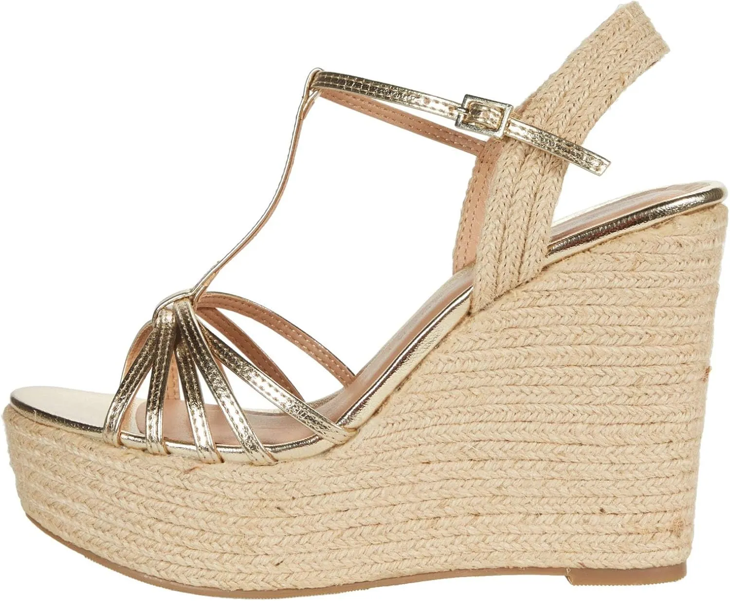 Chinese Laundry Womens Evie Espadrille Platform Casual Sandals Casual High Heel 3" & Up - Gold