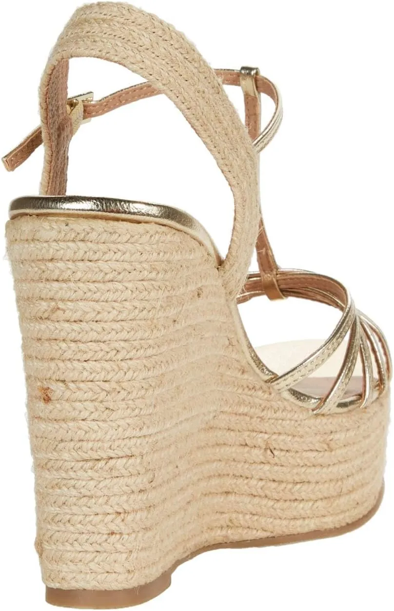Chinese Laundry Womens Evie Espadrille Platform Casual Sandals Casual High Heel 3" & Up - Gold