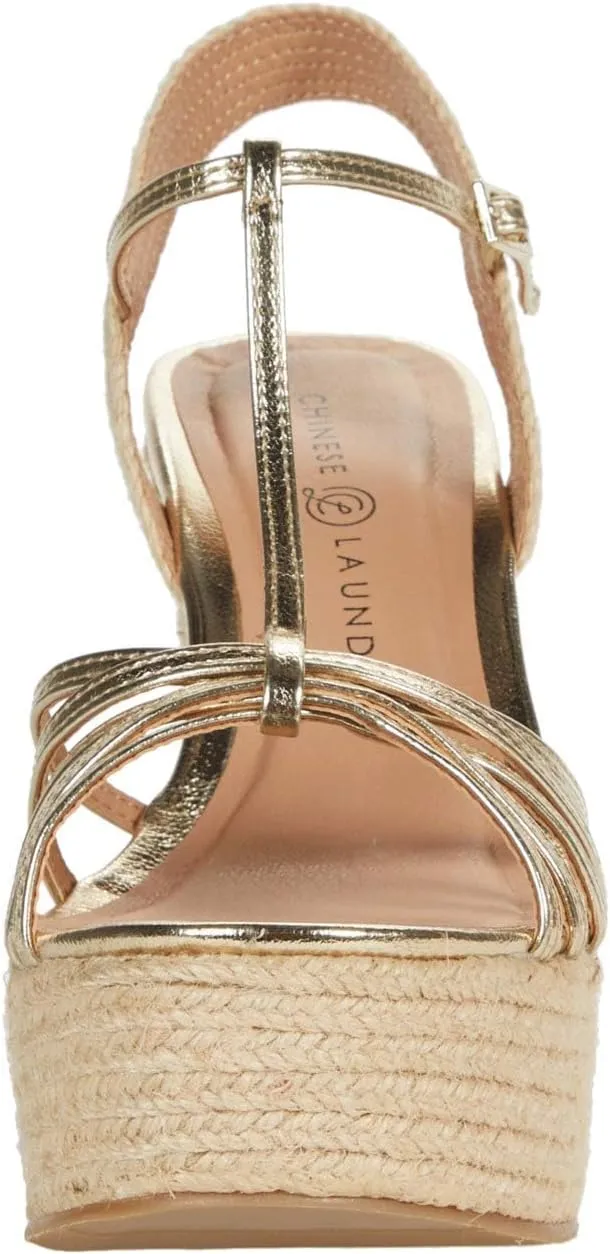 Chinese Laundry Womens Evie Espadrille Platform Casual Sandals Casual High Heel 3" & Up - Gold